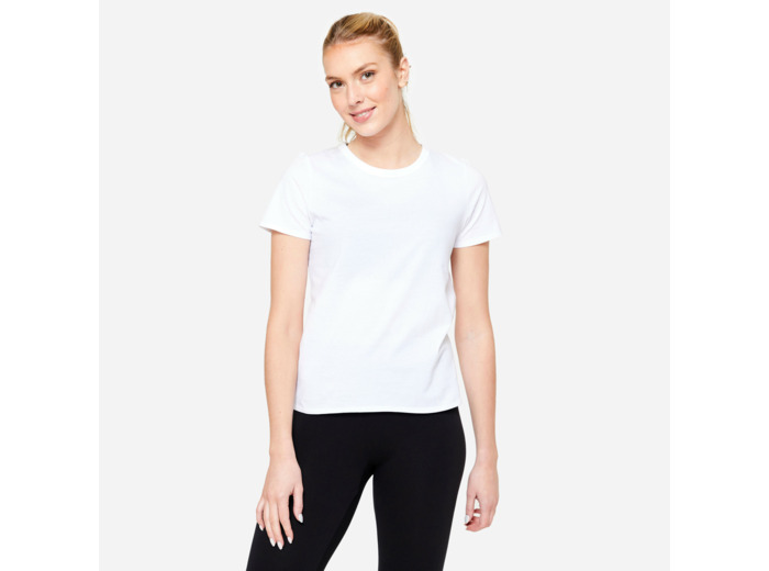 T-shirt Fitness Femme - 100 Blanc glacier
