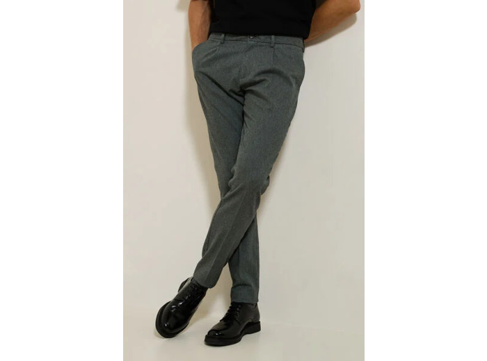 Pantalon chino à plis flanelle - Vert