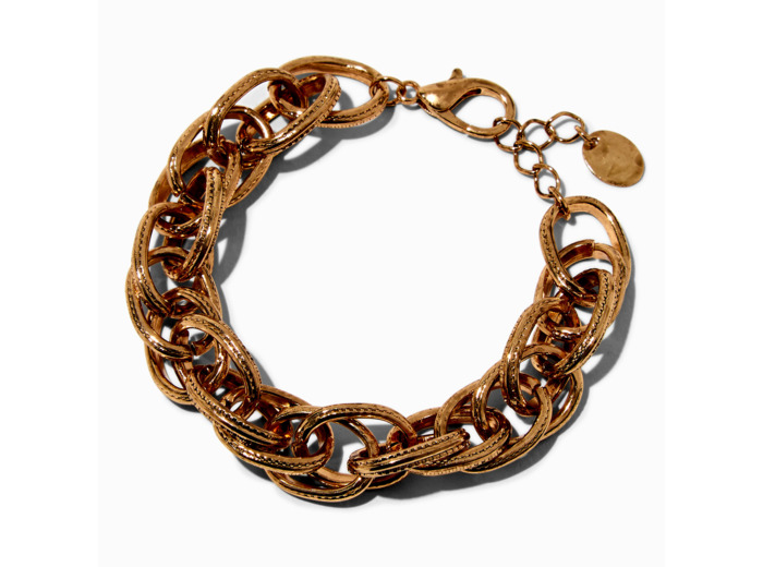 Bracelet à maillons de chaîne épaisse couleur dorée