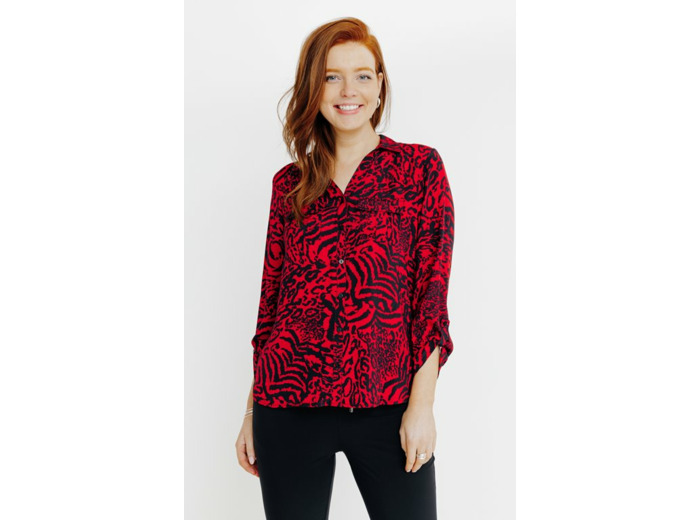 Chemise Imprime Peau De Bete Boutonnee
