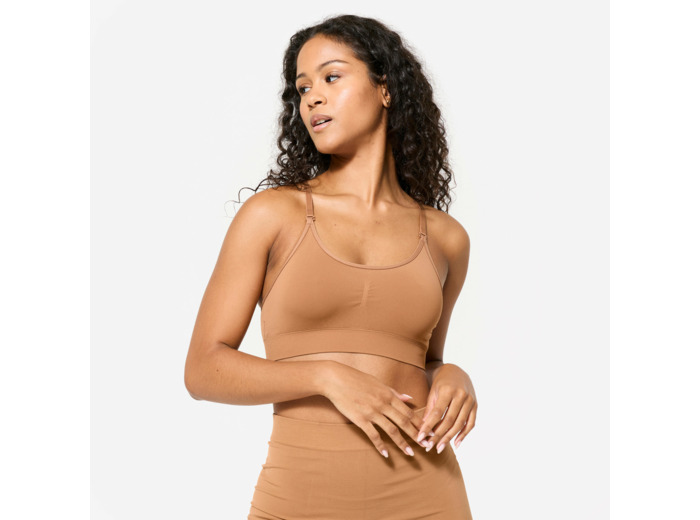 Brassière bretelles amovibles maintien léger Femme, caramel