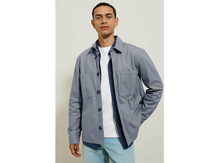 Surchemise en coton col chemise - Bleu clair