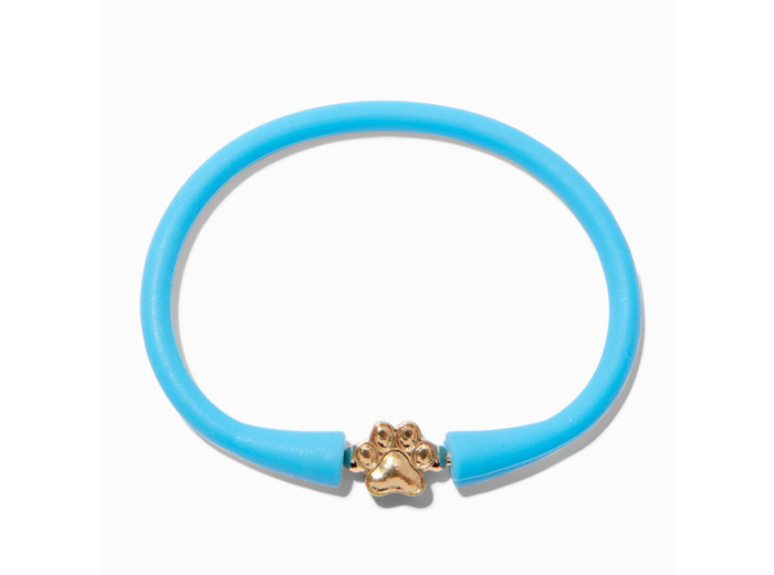 Bracelet en silicone patte de chien bleu clair