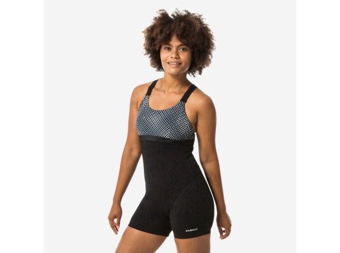 Maillot de bain 1 pièce shorty Aquagym-Aquabike femme Elea Bul noir gris
