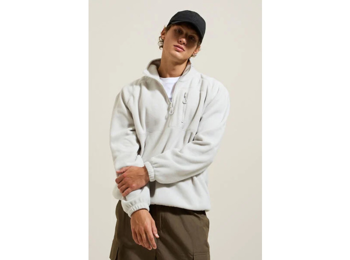 Sweat col montant zippé polaire - Gris clair