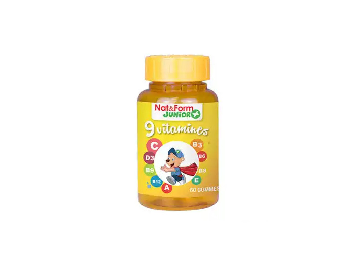 Nat&form Junior Ours+ 9 Vitamines 60 Oursons