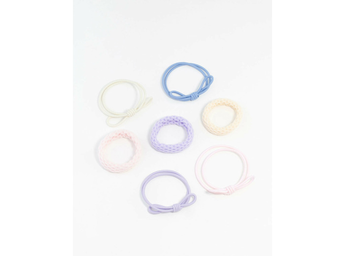 Mixed Pastel Hair Ties 7-Pack