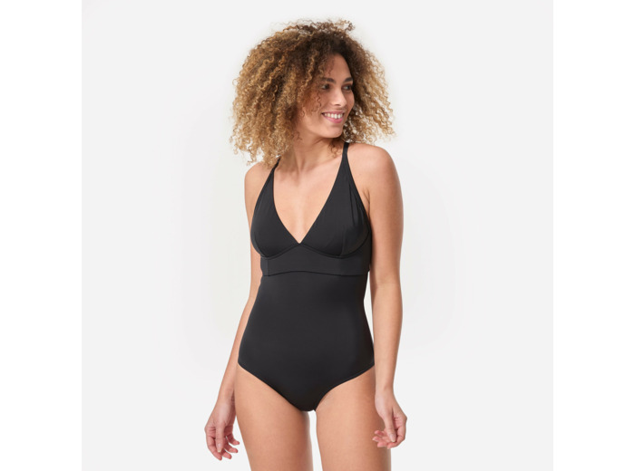MAILLOT DE BAIN DE SURF 1 PIÈCE FEMME AVEC DOUBLE RÉGLAGE DOS BEA NOIR