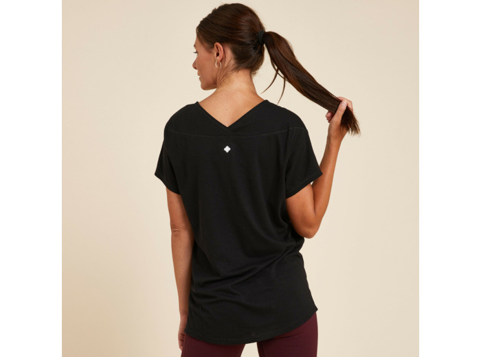 T-SHIRT YOGA DOUX FEMME NOIR