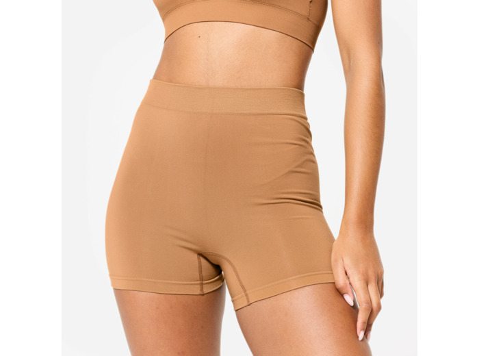 Boxer short de sport taille haute Femme - caramel