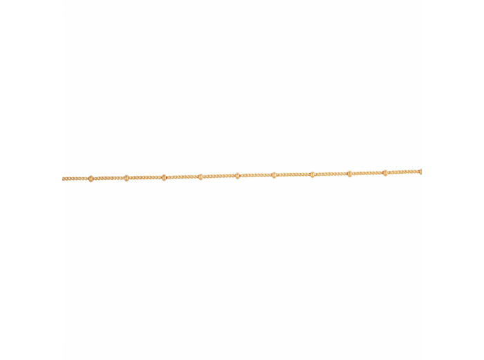Gold Plated Sterling Silver Bead Chain Anklet