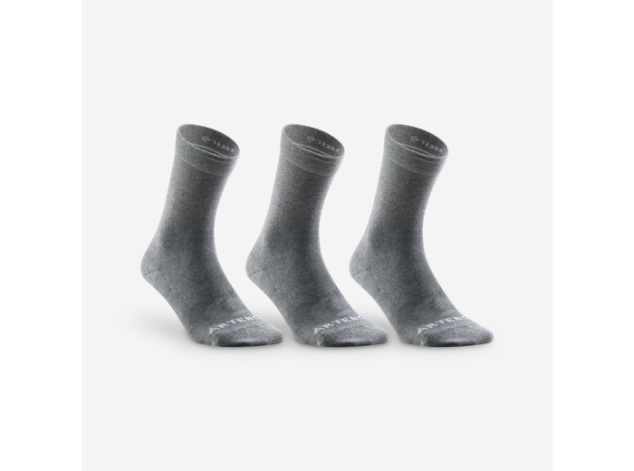 CHAUSSETTES DE SPORT HAUTES RS 160 GRIS LOT DE 3