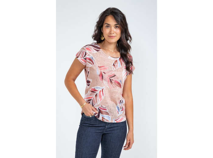 Tee-Shirt Col Rond Imprimé Placé