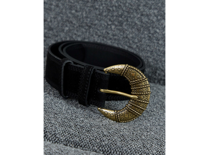 Ceinture moyenne 3-5 cm unie NOIR Femme