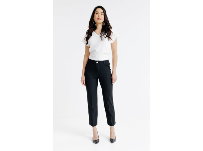Pantalon de tailleur droit fantaisie