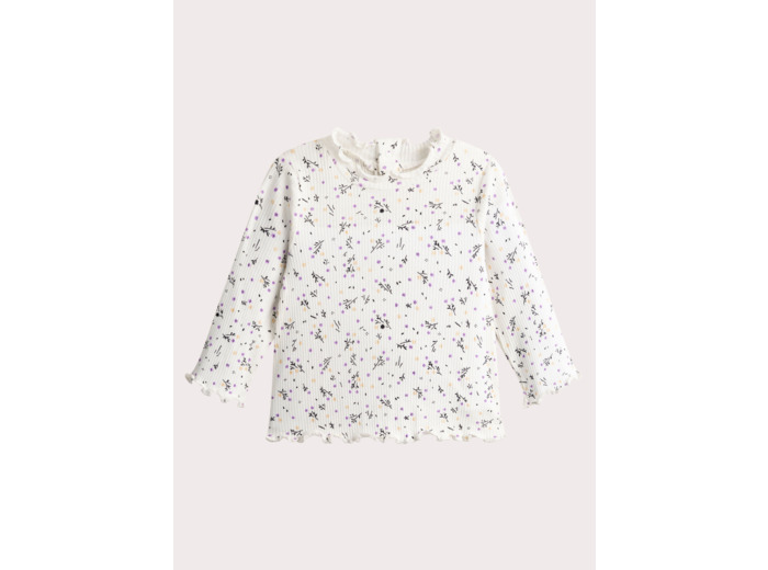 Sous pull à motif fleuri pour bébé fille