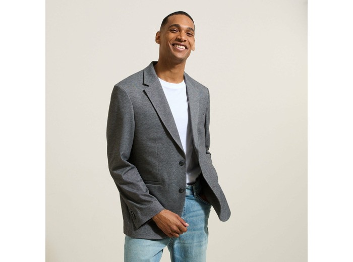 Veste blazer bi-ton - Gris moyen