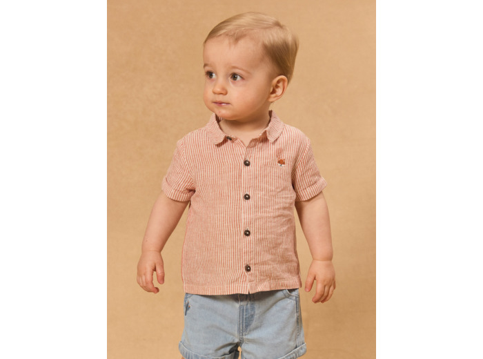 Chemise manches courtes rayée