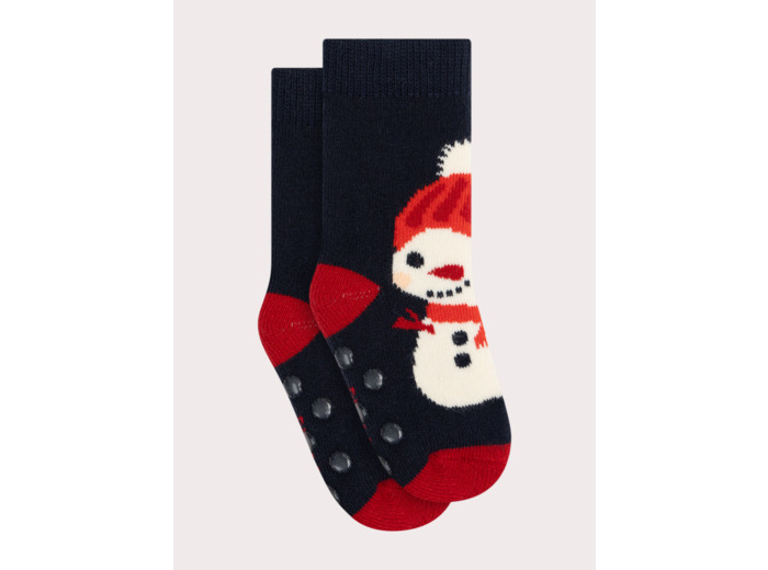 Chaussettes antidérapantes motif bonhomme de neige pour bébé garçon