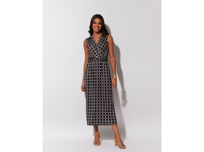 Robe longue imprimé graphique NOIR