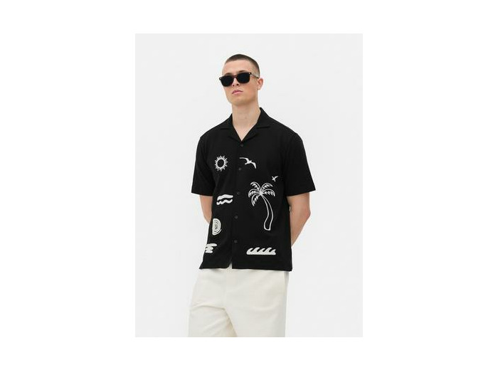 Chemise à motif abstrait île tropicale