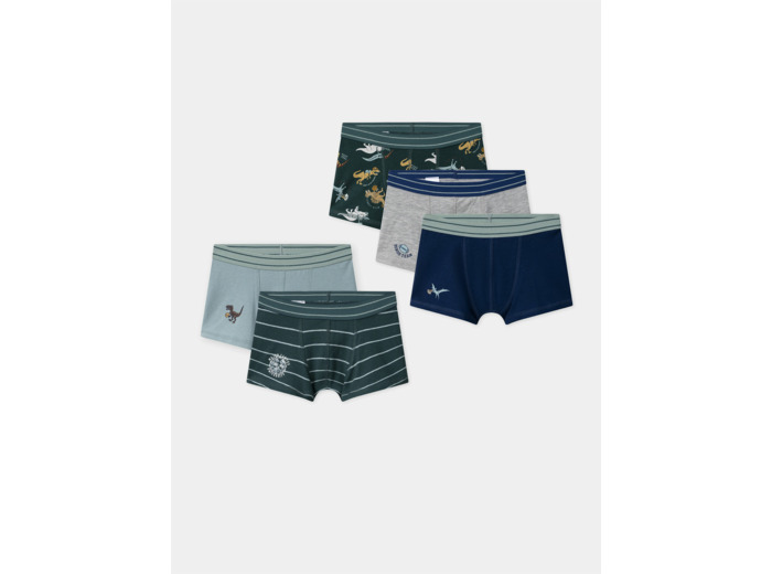 Lot de 3 boxers à rayures, imprimé ou uni Garçon