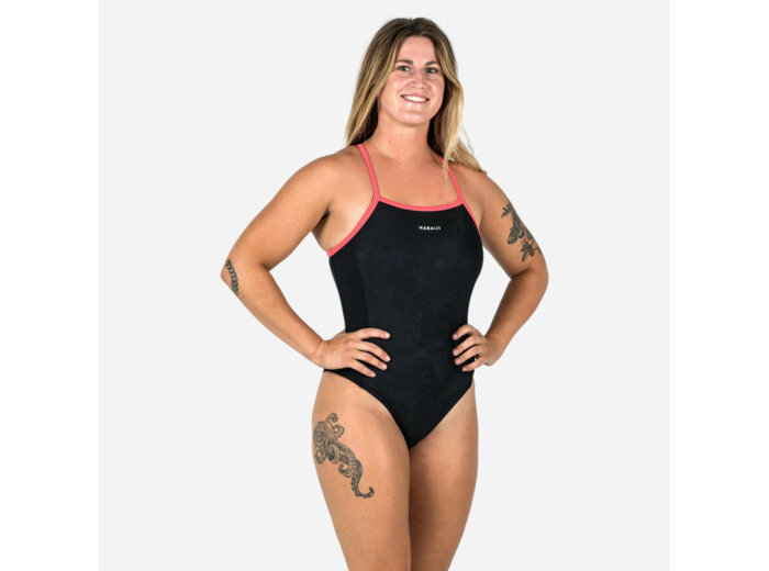 Maillot de bain de natation une pièce femme kamyli geol noir