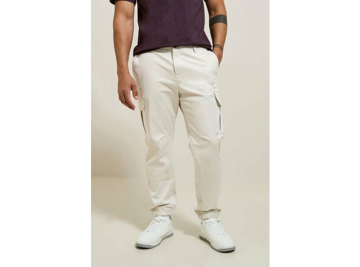 Pantalon cargo uni - Gris clair