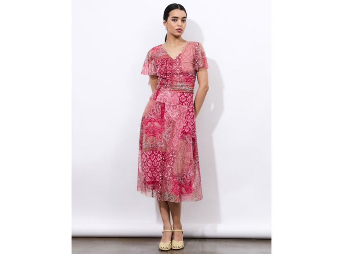 Robe longue imprimée MULTICOLORE