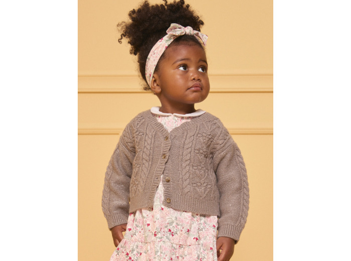 Cardigan tressé fantaisie