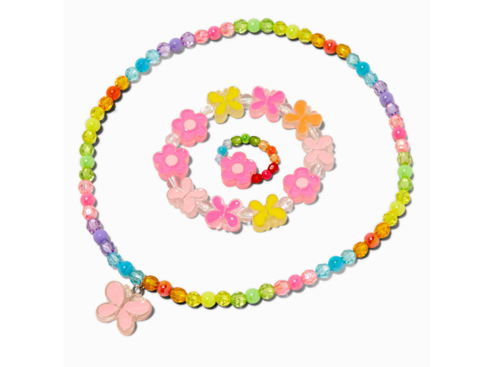 Parure de bijoux perlés disque papillon Claire's Club - Lot de 3