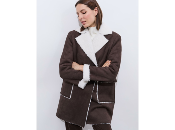 Caban uni MARRON Femme