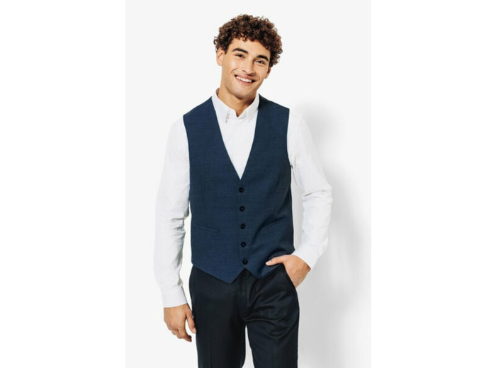 Gilet de costume slim bi-ton - Bleu