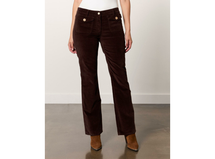 Pantalon long droit uni MARRON Femme