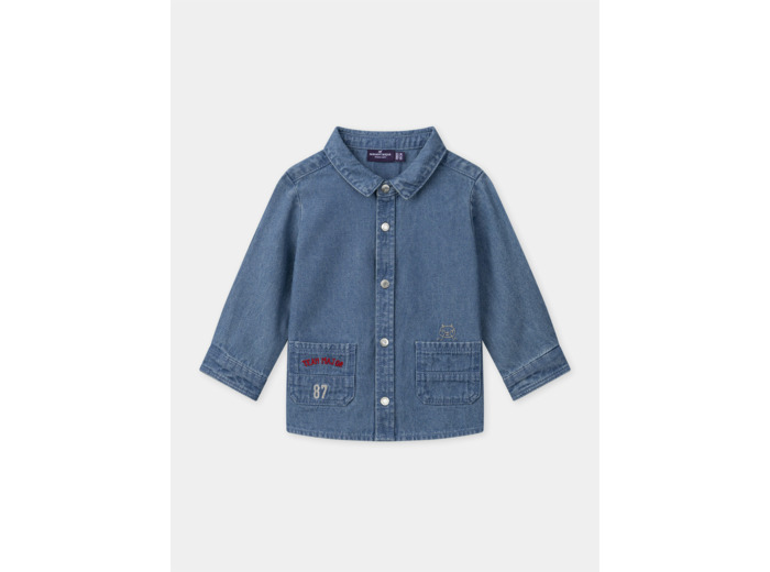 Chemise en jean denim à manches longues Bébé Garçon