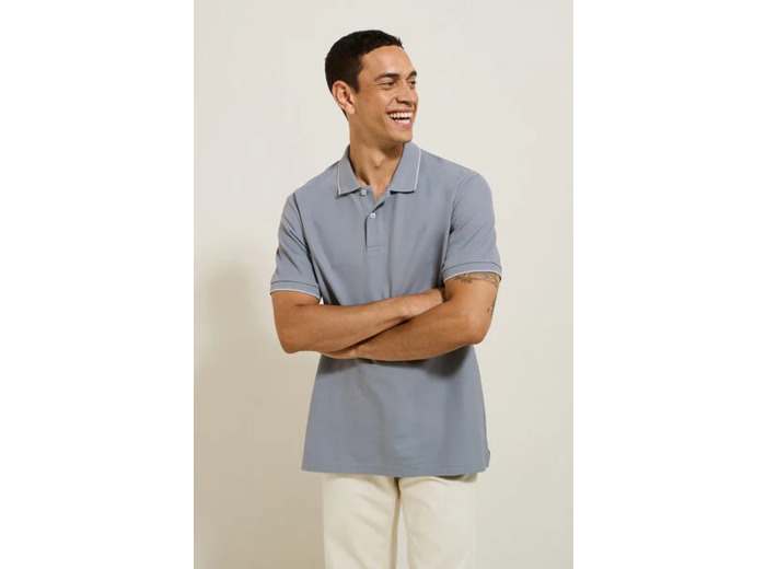 Polo manches courtes uni "le parfait by JULES" - Gris moyen