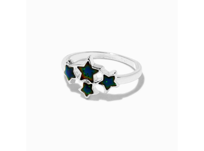 Silver-tone Star Cluster Mood Ring