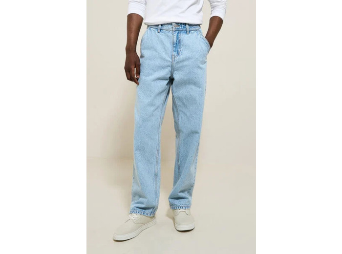 Jean baggy 100% coton - Bleu moyen