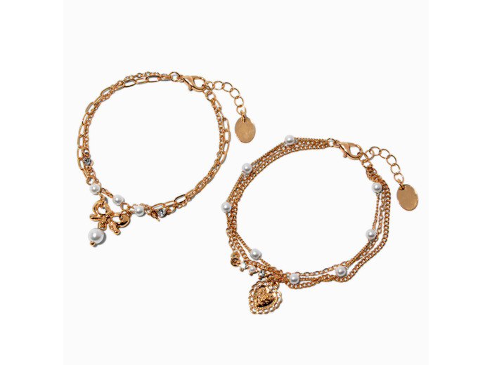 Gold-tone Uptown Multi-Strand Bracelets - 2 Pack