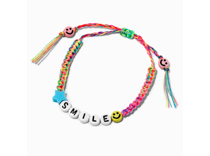 Bracelet de taille réglable tressé « Smile » visage souriant