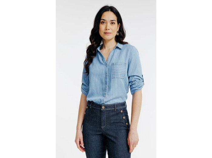 Chemise rayée en lyocell