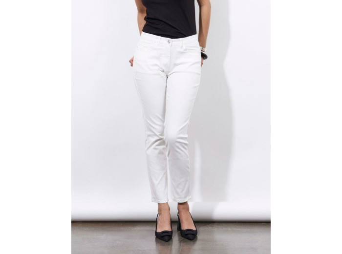 Pantalon 7/8 slim uni BLANC Femme
