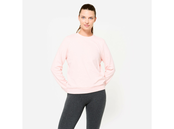 Sweat de training col rond femme, rose clair