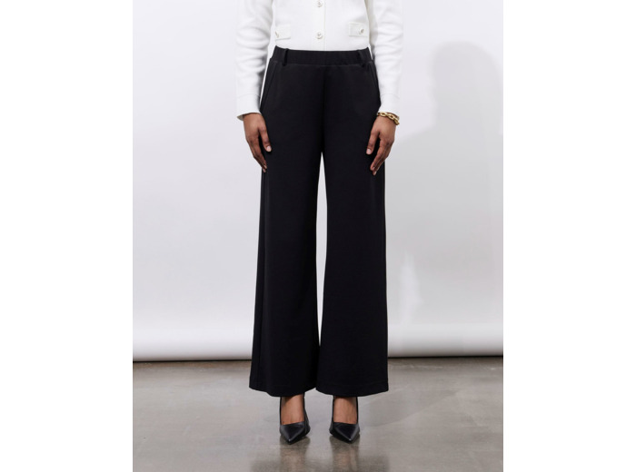 Pantalon long large unie NOIR Femme