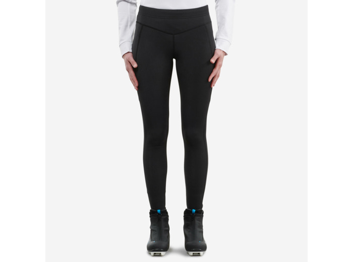 Collant chaud de ski de fond noir XC S TIGHT 100 femme