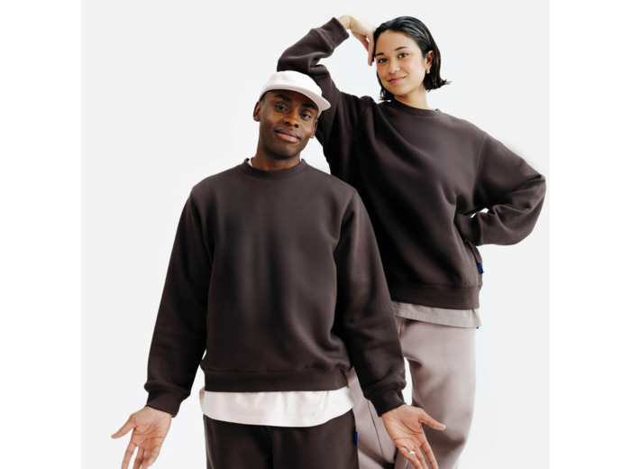 Sweat col rond mixte, Elementals, marron