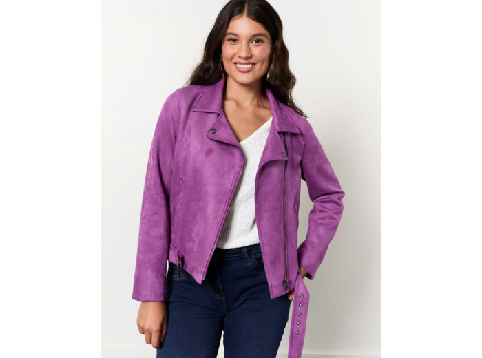 Veste mi-longue unie VIOLET Femme
