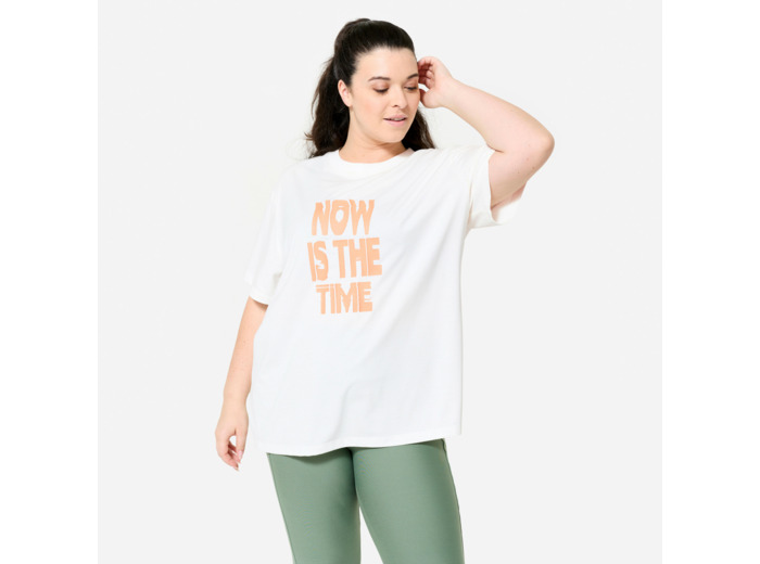 T-shirt oversize femme, blanc coton