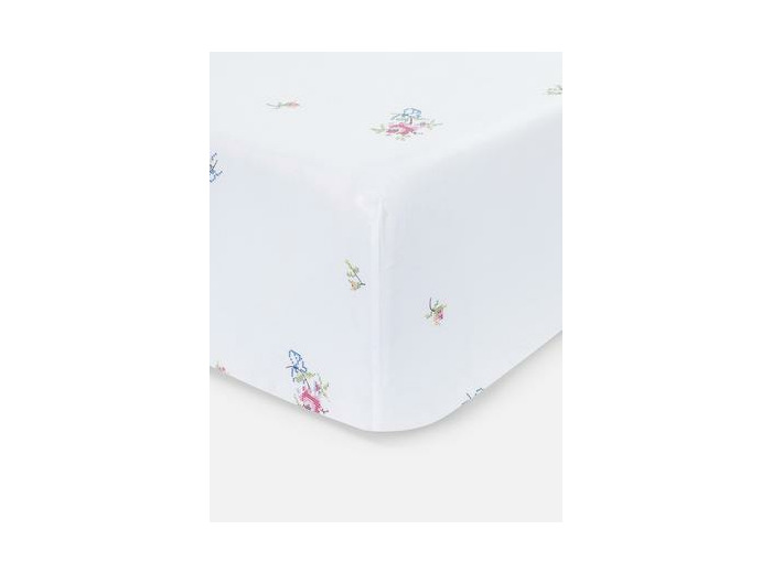 Drap-housse double à motif floral en point de croix