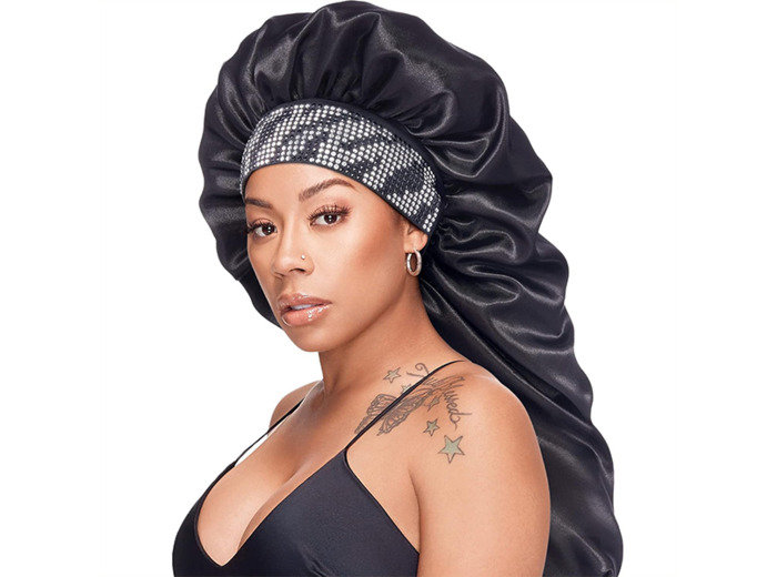 DIAMOND BLING BONNET X-LARGE ZEBRA BLACK